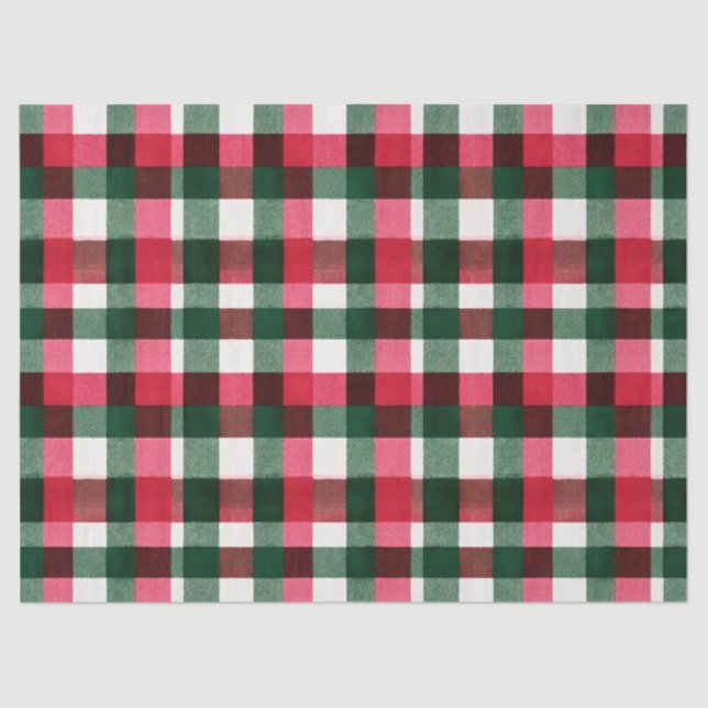Colourful Buffalo Plaid Christmas Tissue Paper (Front)
