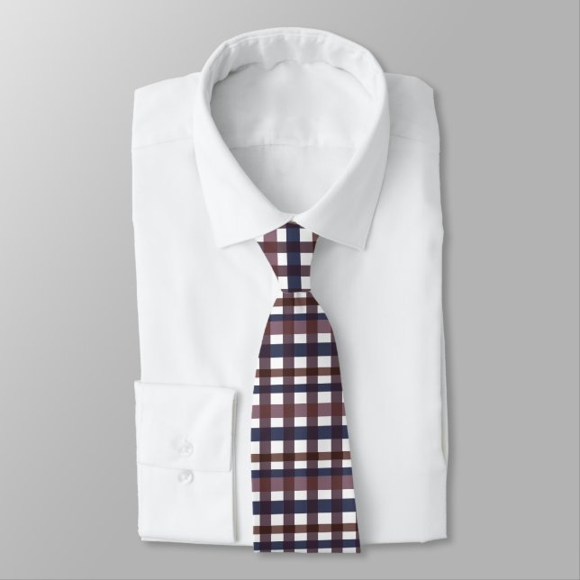 Colourful Buffalo Plaid Gingham Pattern Tie (Tied)