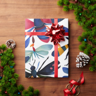 Colourful Bugs Whimsical Insects Art  Wrapping Paper