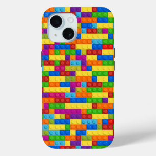 Colourful Building Block Pattern iPhone 15 Case