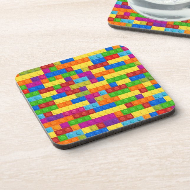Colourful Building Block Pattern Coaster (Left Side)