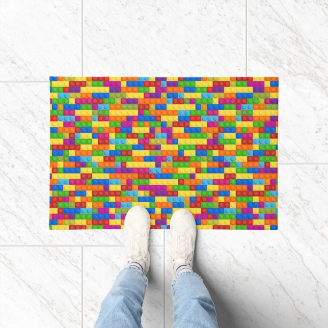 Colourful Building Block Pattern Doormat (Indoor)