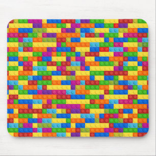 Colourful Building Block Pattern Mouse Mat