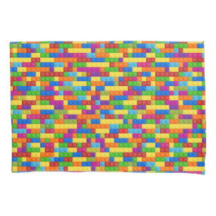 Colourful Building Block Pattern Pillowcase