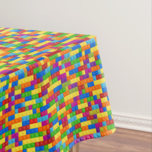 Colourful Building Block Pattern Tablecloth