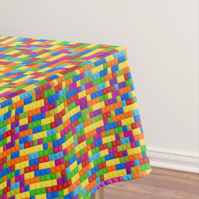 Colourful Building Block Pattern Tablecloth (In Situ)