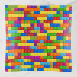 Colourful Building Block Pattern Trinket Trays
