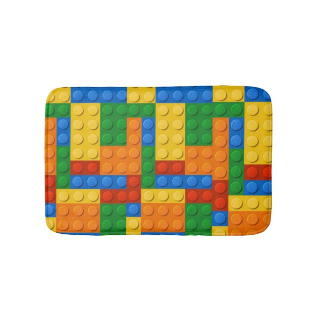 Colourful Building Blocks Bath Mat (Front)