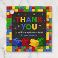 Colourful Building Blocks Birthday Favour Tags