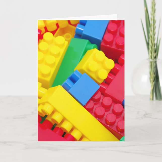 Colourful Building Blocks Card (Front)