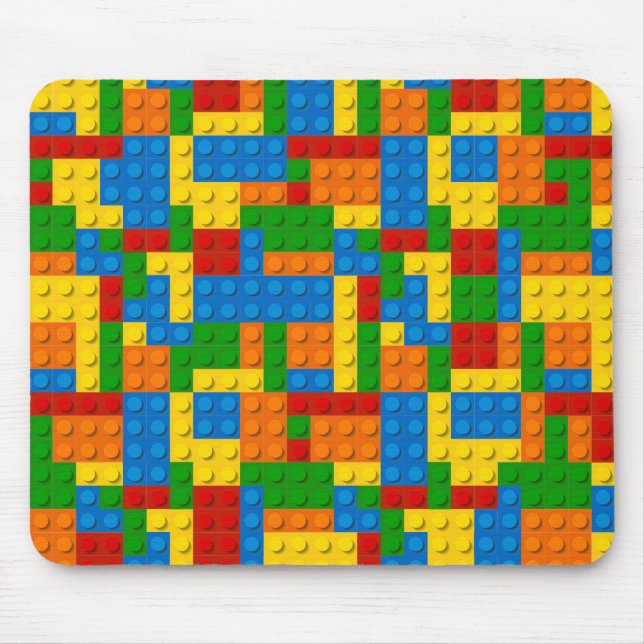 Colourful Building Blocks Pattern Mouse Mat (Front)