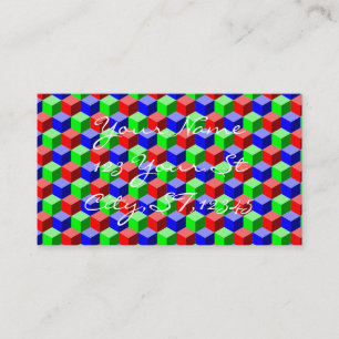 Colourful Building Blocks Thunder_Cove 3-D Business Card