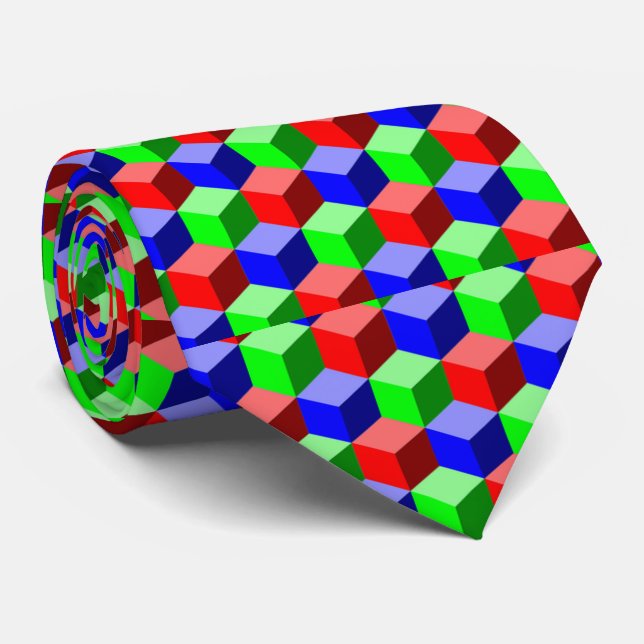 Colourful Building Blocks Thunder_Cove 3-D Tie (Rolled)