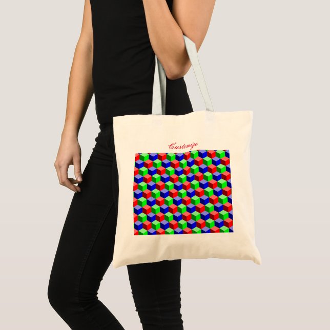 Colourful Building Blocks Thunder_Cove 3-D Tote Bag (Front (Product))
