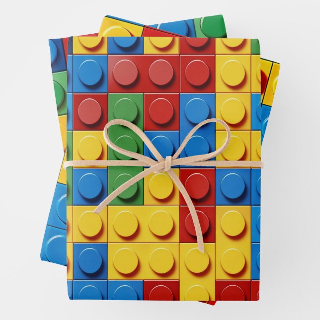 Colourful Building Blocks  Wrapping Paper Sheet (In situ)
