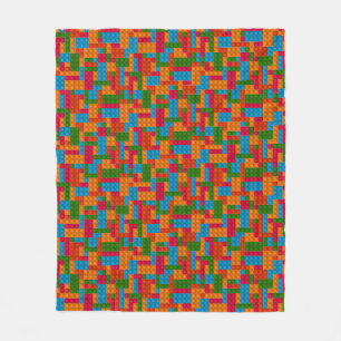 Colourful Building Brick Fleece Blanket