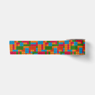 Colourful Building Brick Satin Ribbon