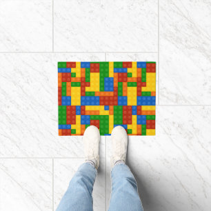 Colourful Building Bricks Kids  Doormat
