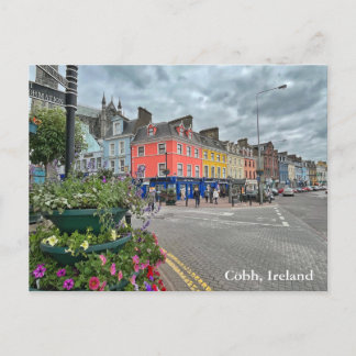 Colourful Buildings along Main Street Cobh, Irelan Postcard