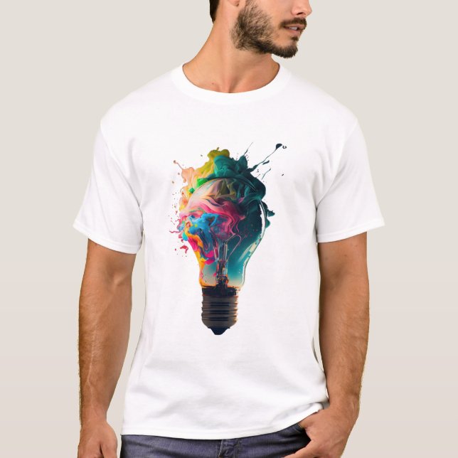 Colourful-Bulb-Design T-Shirt (Front)