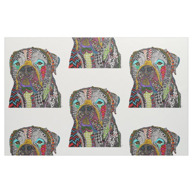 Colourful Bullmastiff Fabric (Fat Quarter)