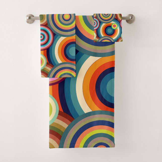 Colourful Bullseyes  Bath Towel Set (Insitu)