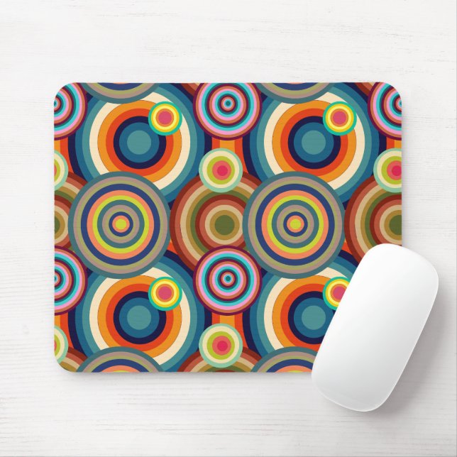 Colourful Bullseyes  Mouse Mat (With Mouse)
