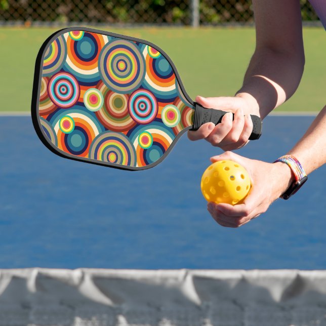 Colourful Bullseyes  Pickleball Paddle (Insitu)