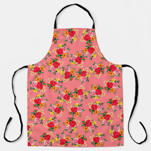Colourful bunch of flowers with pinky backgroundar apron