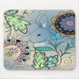 Colourful Bunny Mouse Pad (vertical)