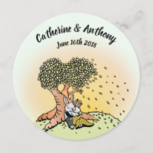 Colourful Bunny Rabbit Wedding Invitations