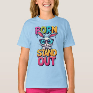 Colourful Bunny With Sunglasses T-Shirt
