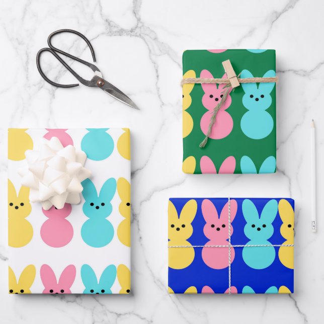 Colourful Bunny Wrapping Paper – Cute Easter  (Front)