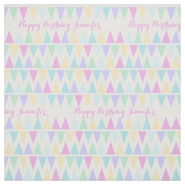 Colourful bunting custom message pattern fabric (Swatch)