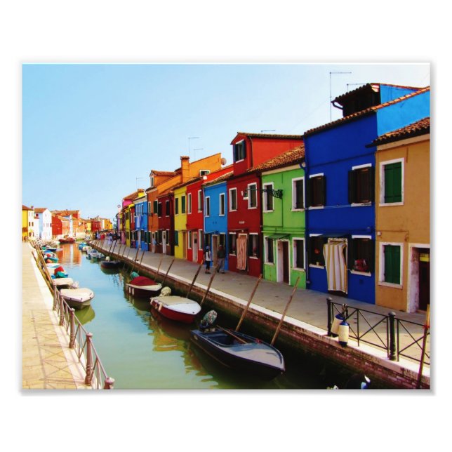 Colourful Burano Homes Photo Print (Front)