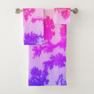 Colourful Burned Wood Tree Design Bath Towel Set