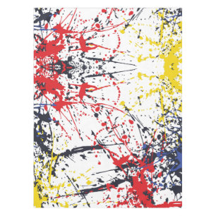 Colourful Burst: A Play of Random Splashes Tablecloth