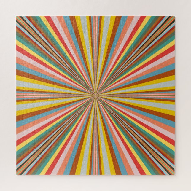 Colourful Burst Of Retro Stripes  Jigsaw Puzzle (Vertical)