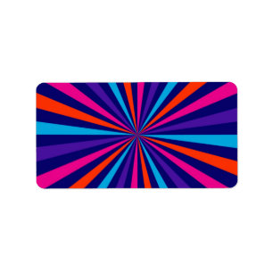 Colourful Burst Spinning Wheel Design Label