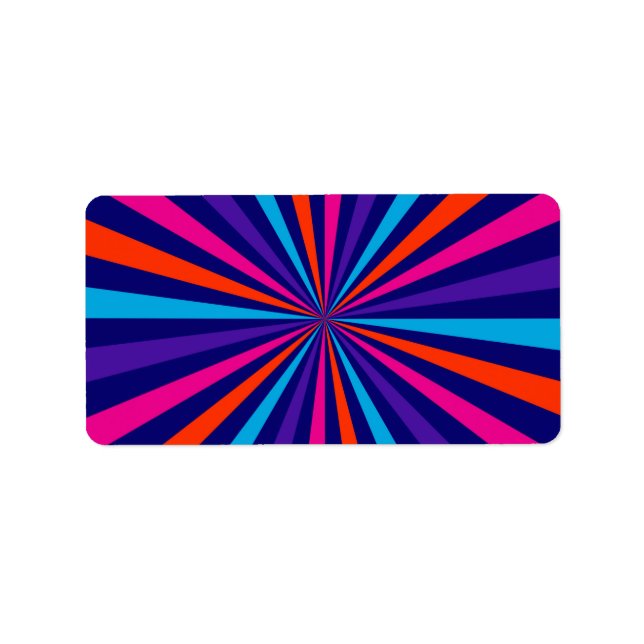 Colourful Burst Spinning Wheel Design Label (Front)