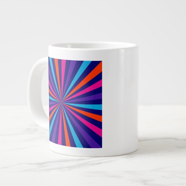 Colourful Burst Spinning Wheel Design Large Coffee Mug (Front Left)