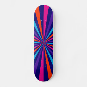 Colourful Burst Spinning Wheel Design Skateboard