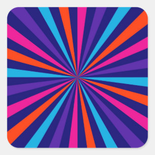 Colourful Burst Spinning Wheel Design Square Sticker