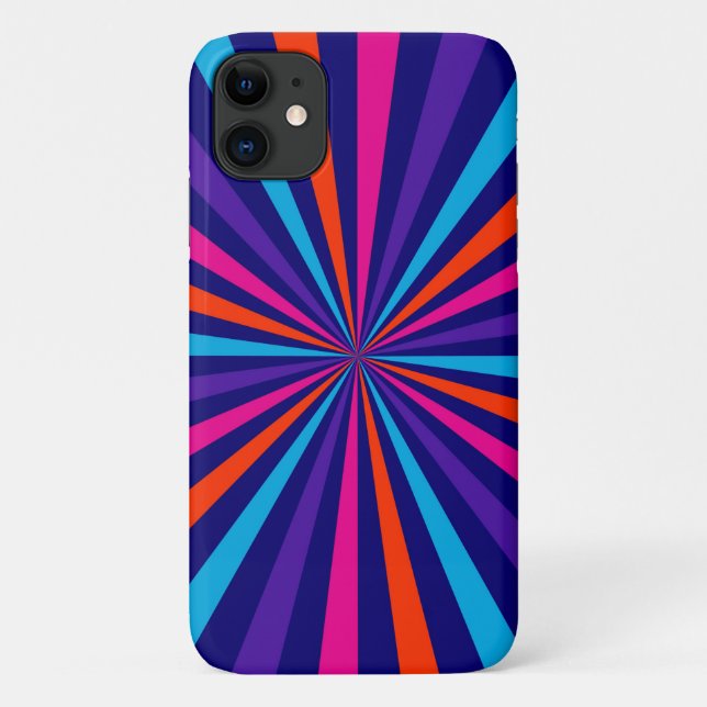 Colourful Burst Spinning Wheel Graphic iPhone Case (Back)