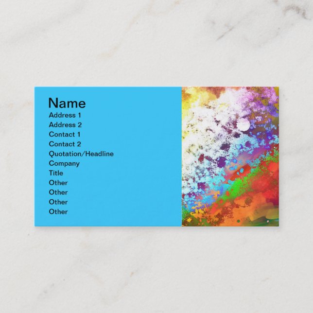 colourful business card template original art (Front)