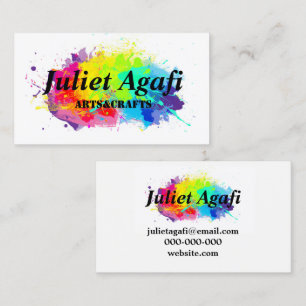 Colourful business card with coloured blots