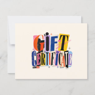 Colourful Business Gift Certificate