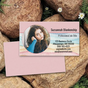 Colourful Business Marketing Custom Round Photo   Card