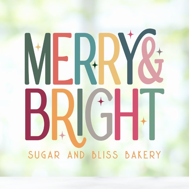Colourful Business Merry and Bright Holidays    Window Cling (Creator Uploaded)