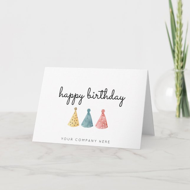Colourful Business Watercolor Happy Birthday  Card (Front)